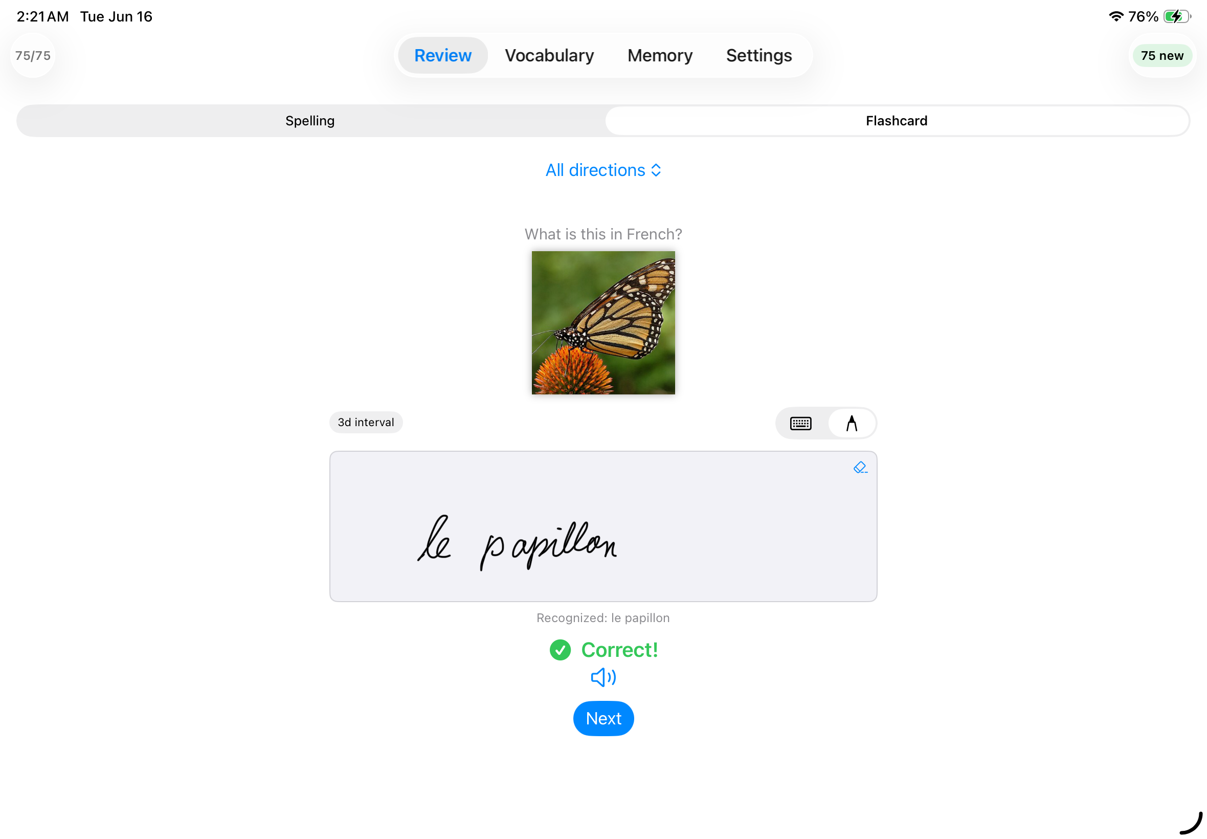 OCR validating handwritten French